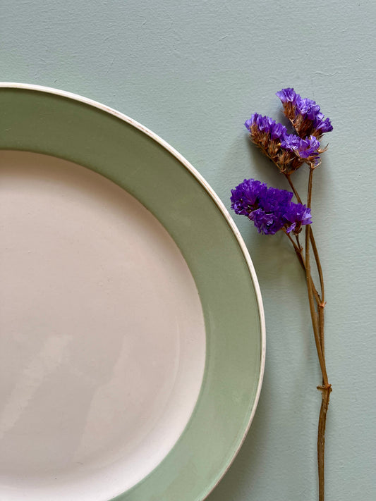 Grande assiettes Villeroy et Boch bord vert   Patine