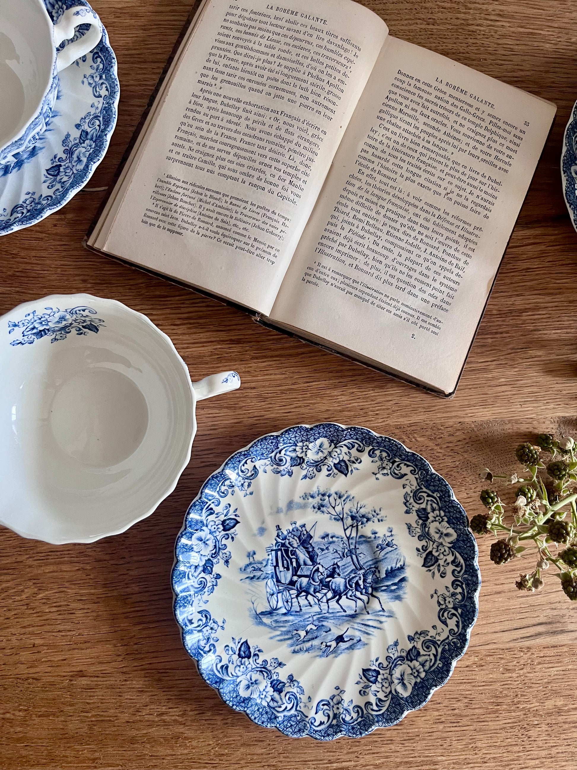 Tasses à thé anglaises avec coupelles- lot de 4  Vaisselle Patine