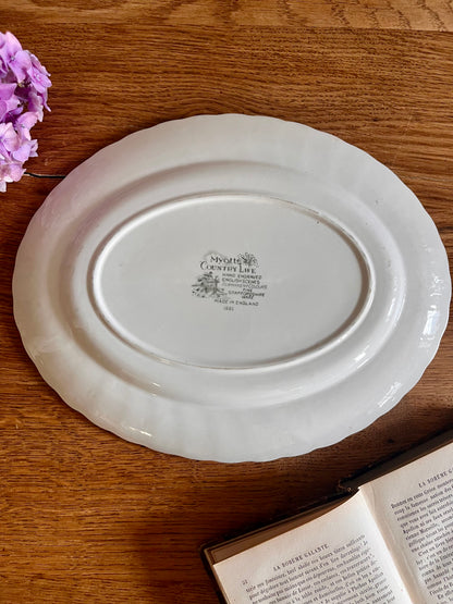 Plat de service anglais décor champêtre  Vaisselle Patine