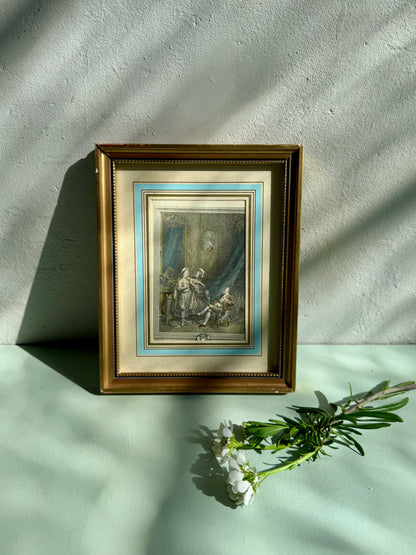 Petite gravure sous cadre « Le petit jour »