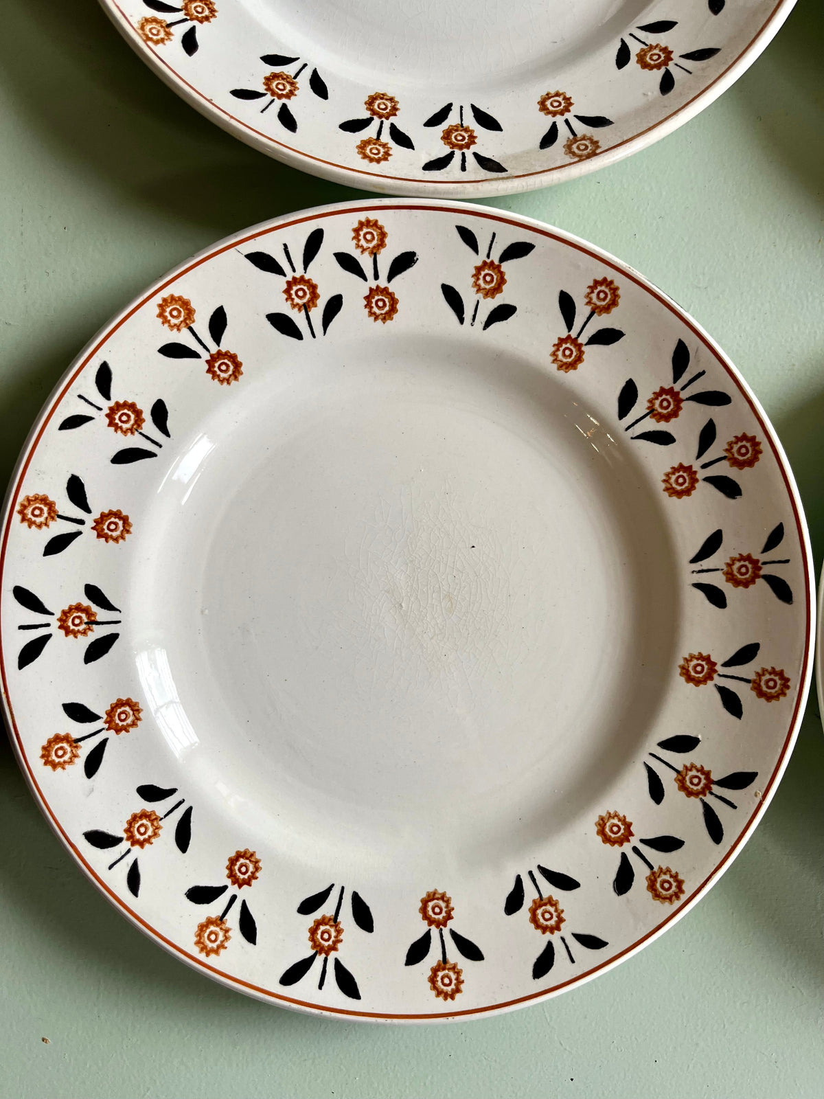 Assiettes plates anciennes Saint-Amand modèle Vannes – Lot de 6  Vaisselle Patine