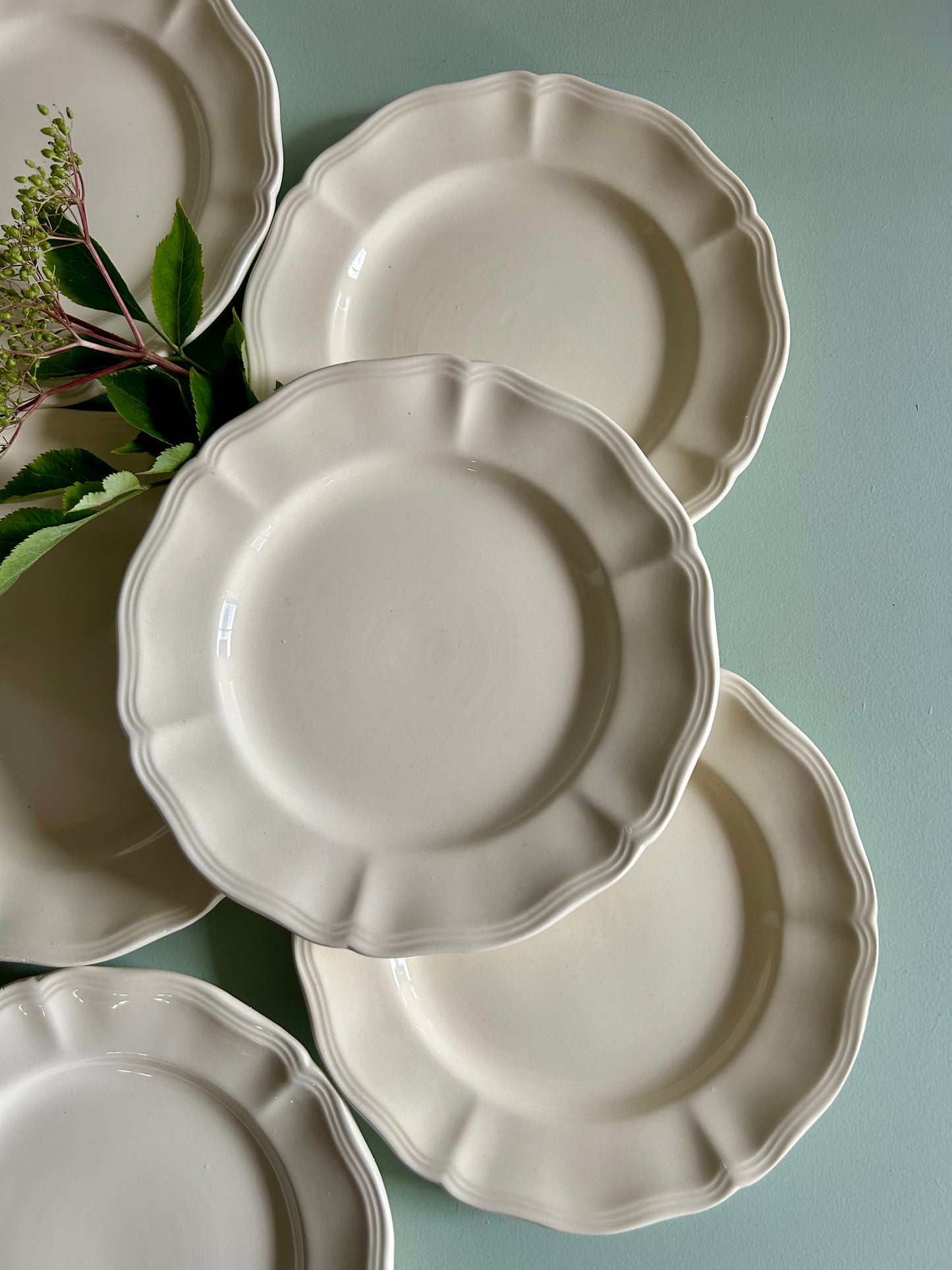 Assiettes à dessert Sarreguemines blanches - lot de 6  Vaisselle Patine