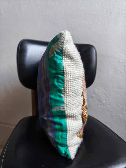 Coussin motif chat en point de croix   Patine