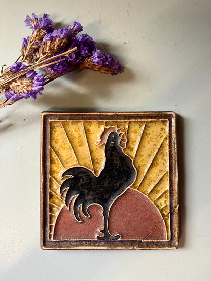 Tuile de Delft « coq »