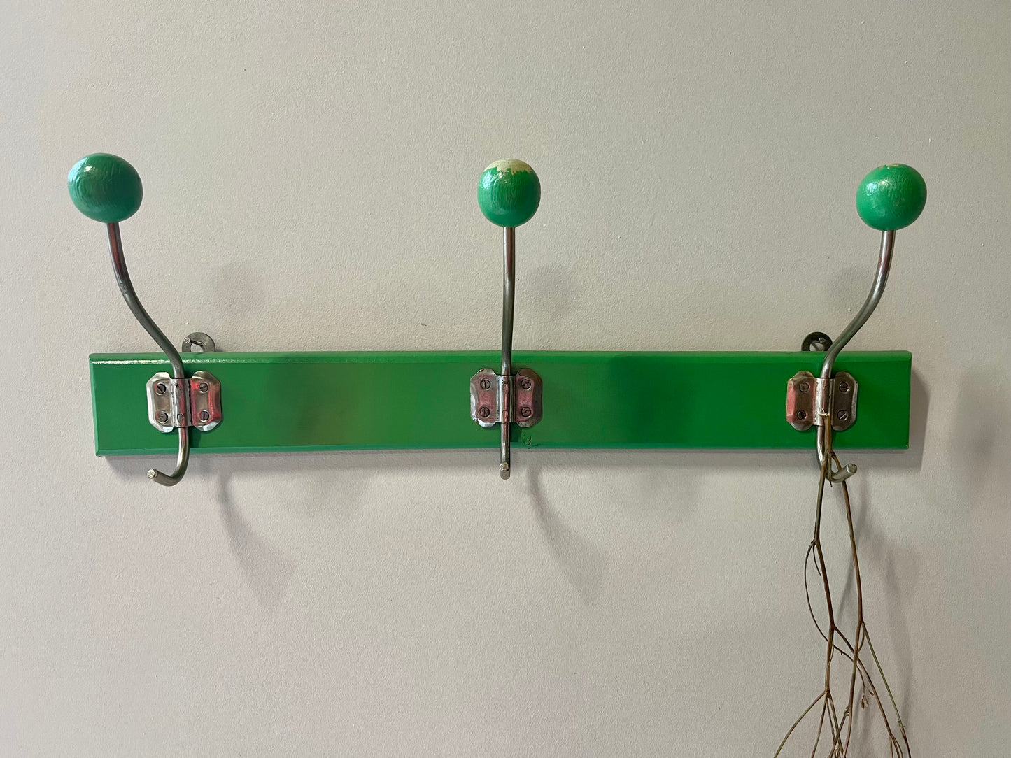 Porte manteau 3 patères vert vintage