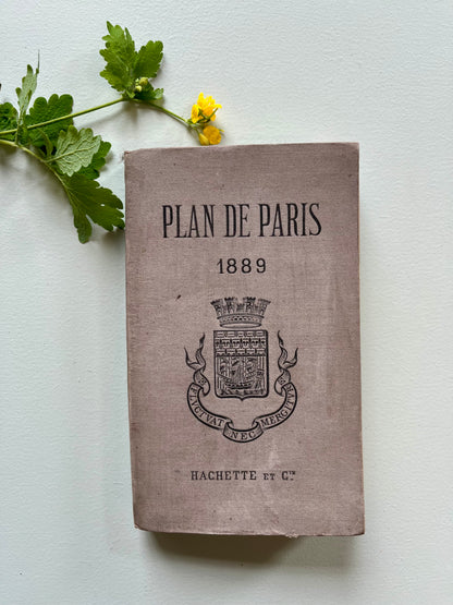 Plan de Paris vintage Hachette 1889
