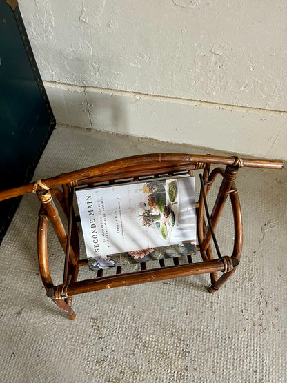 Porte revues ancien en rotin  Décoration Patine