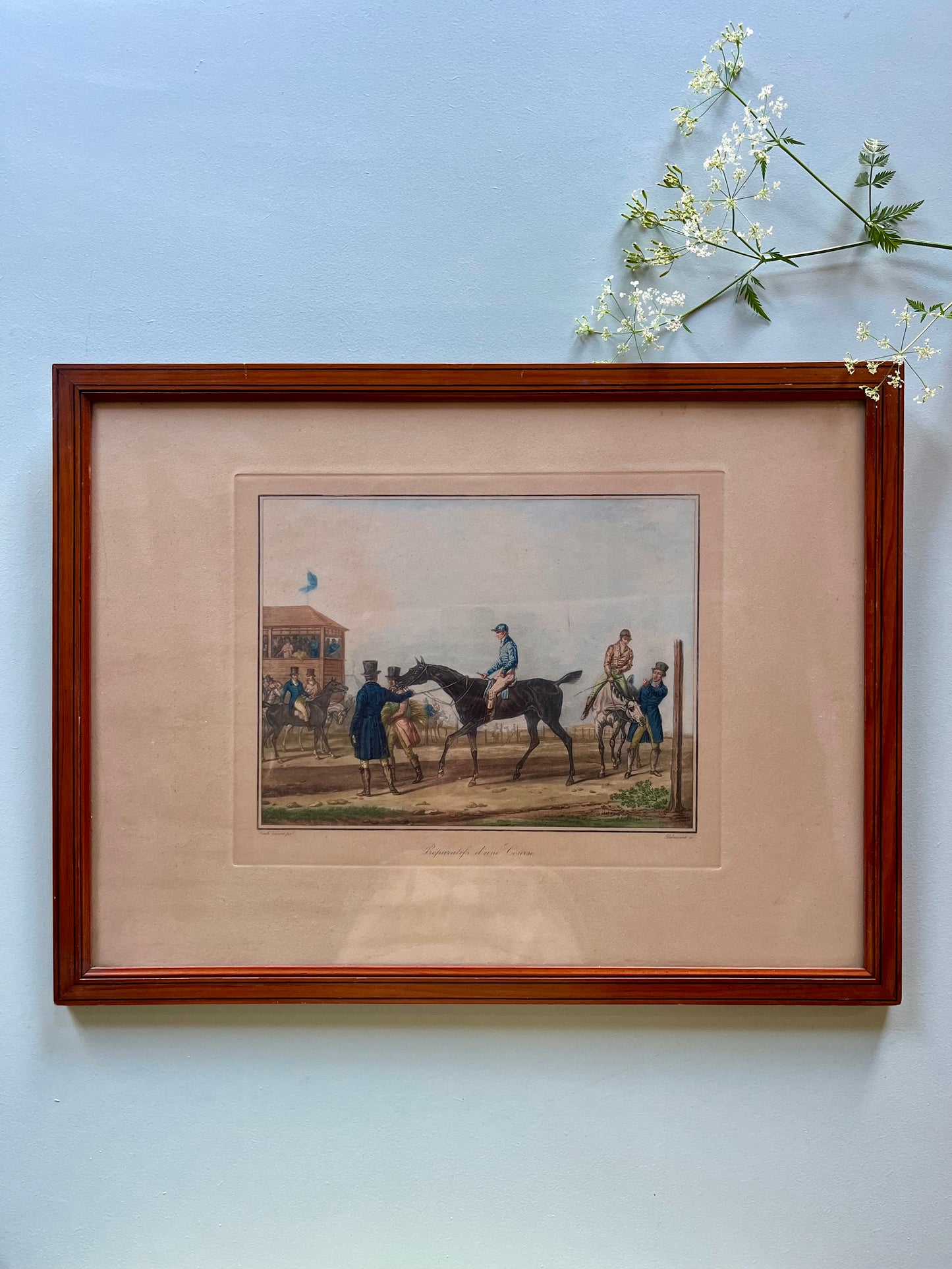 Lithographie en couleur Carle Vernet - Debucourt - « Préparatifs d’une course »