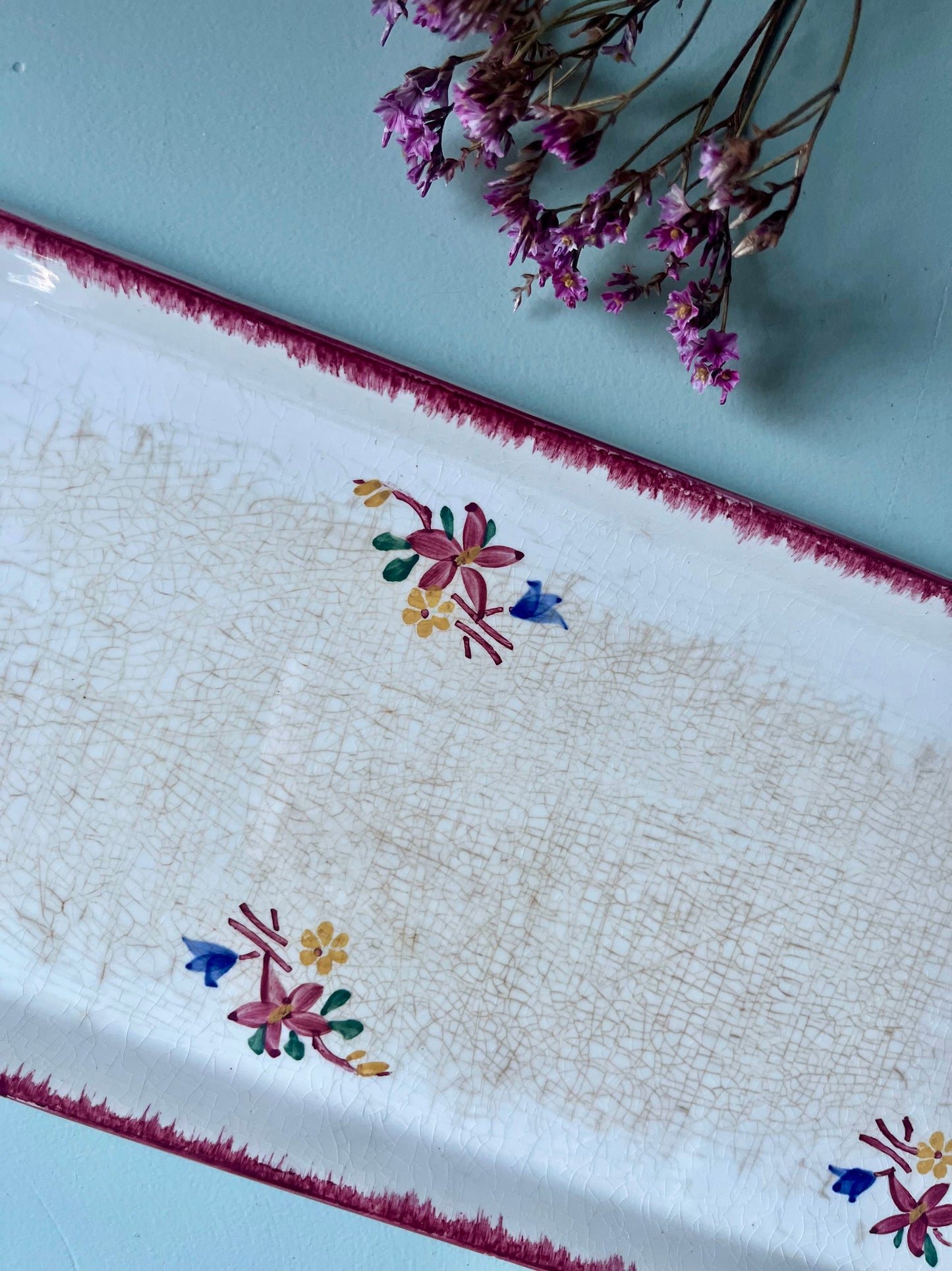 Plat à cake vintage Sarreguemines modèle « Evelyne »