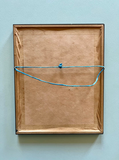 Cadre ancien avec illustration paysage moulin et cascade