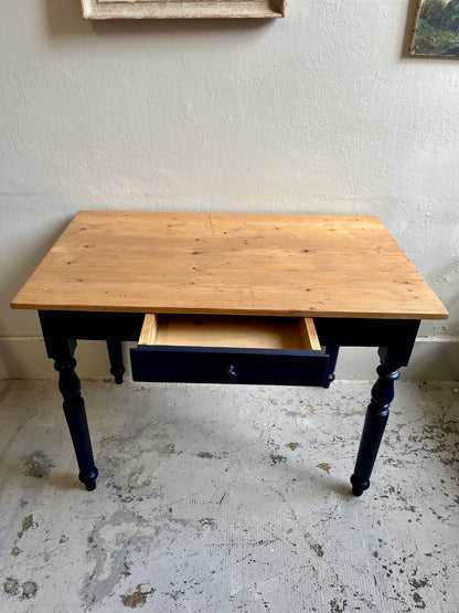 Bureau/table bleu nuit et bois
