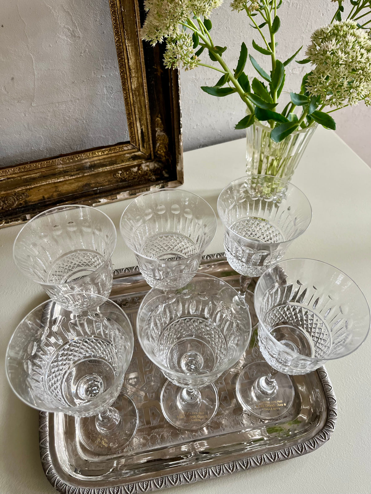 Verre à pied en cristal lot de 6  Vaisselle Patine