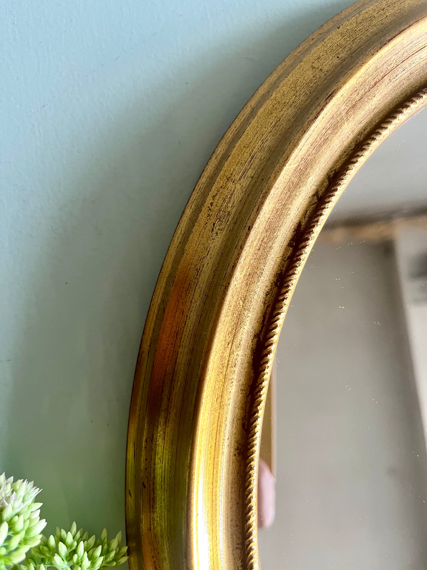 Miroir ovale vintage doré  Décoration Patine