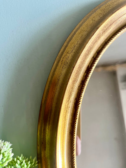 Miroir ovale vintage doré  Décoration Patine