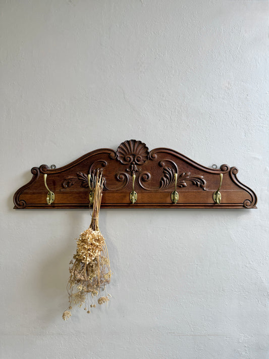 Portemanteau en bois sculpté - 5 crochets