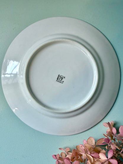 Assiette porcelaine de Limoges avec motifs floraux couleur or