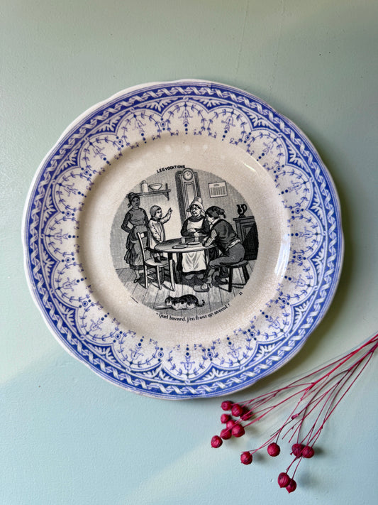 Assiette à dessert décorative Les vocations de Sarreguemines