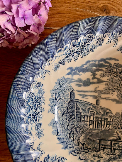 Saladier en céramique décor bleu anglais  Vaisselle Patine
