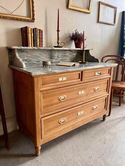 Commode plateau en marbre gris  Meubles Patine