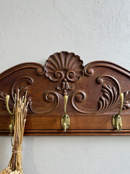 Portemanteau en bois sculpté - 5 crochets