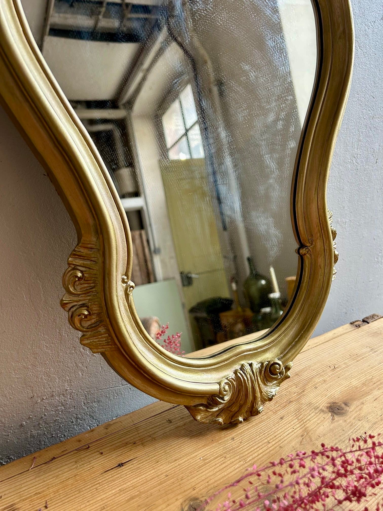 Miroir baroque doré   Patine