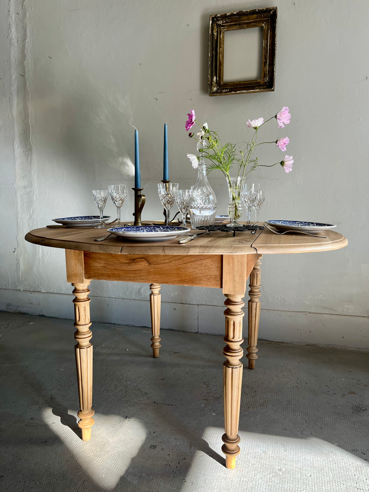 Table ovale à volets en bois  Meubles Patine
