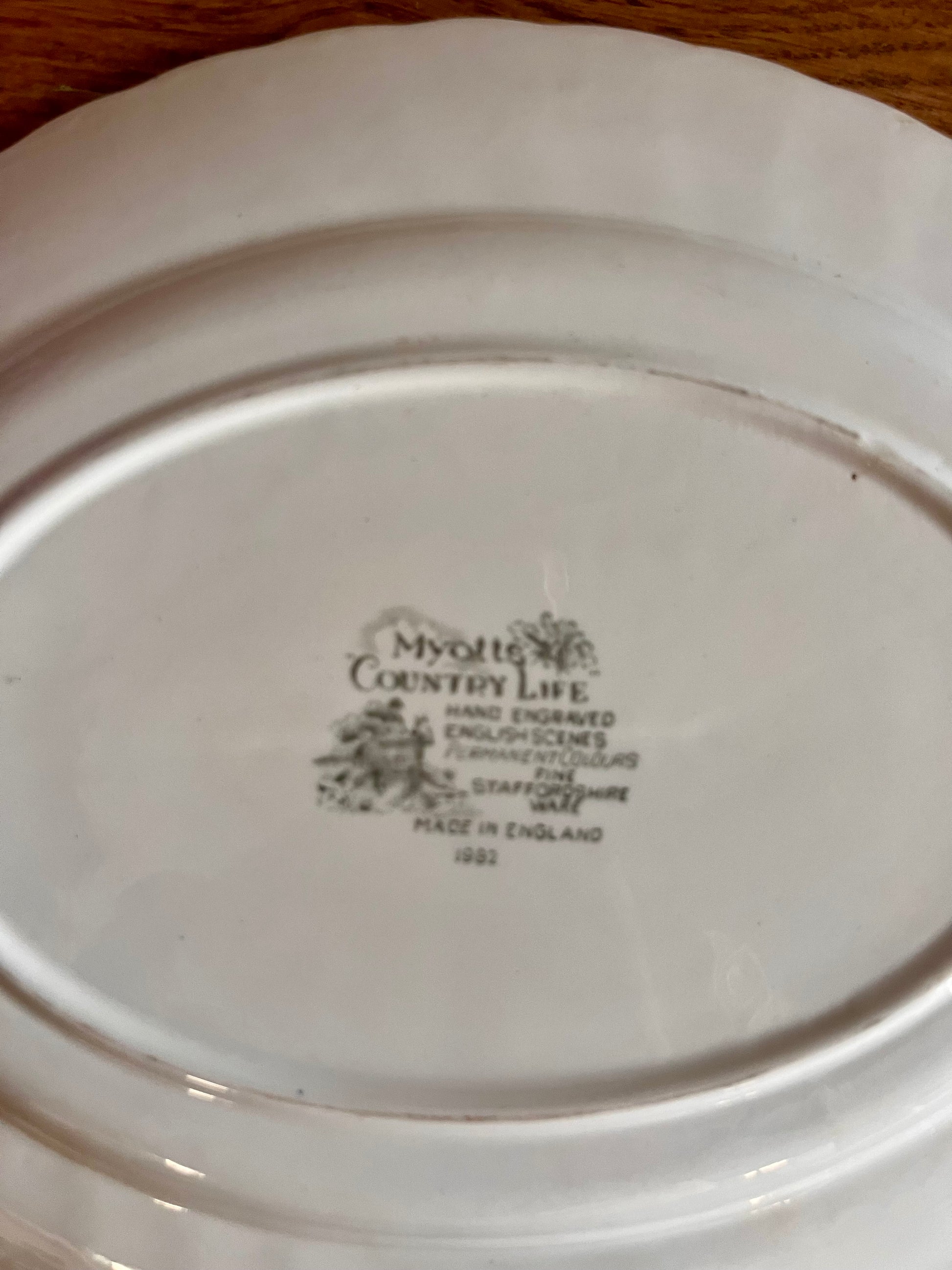 Plat de service anglais décor champêtre  Vaisselle Patine