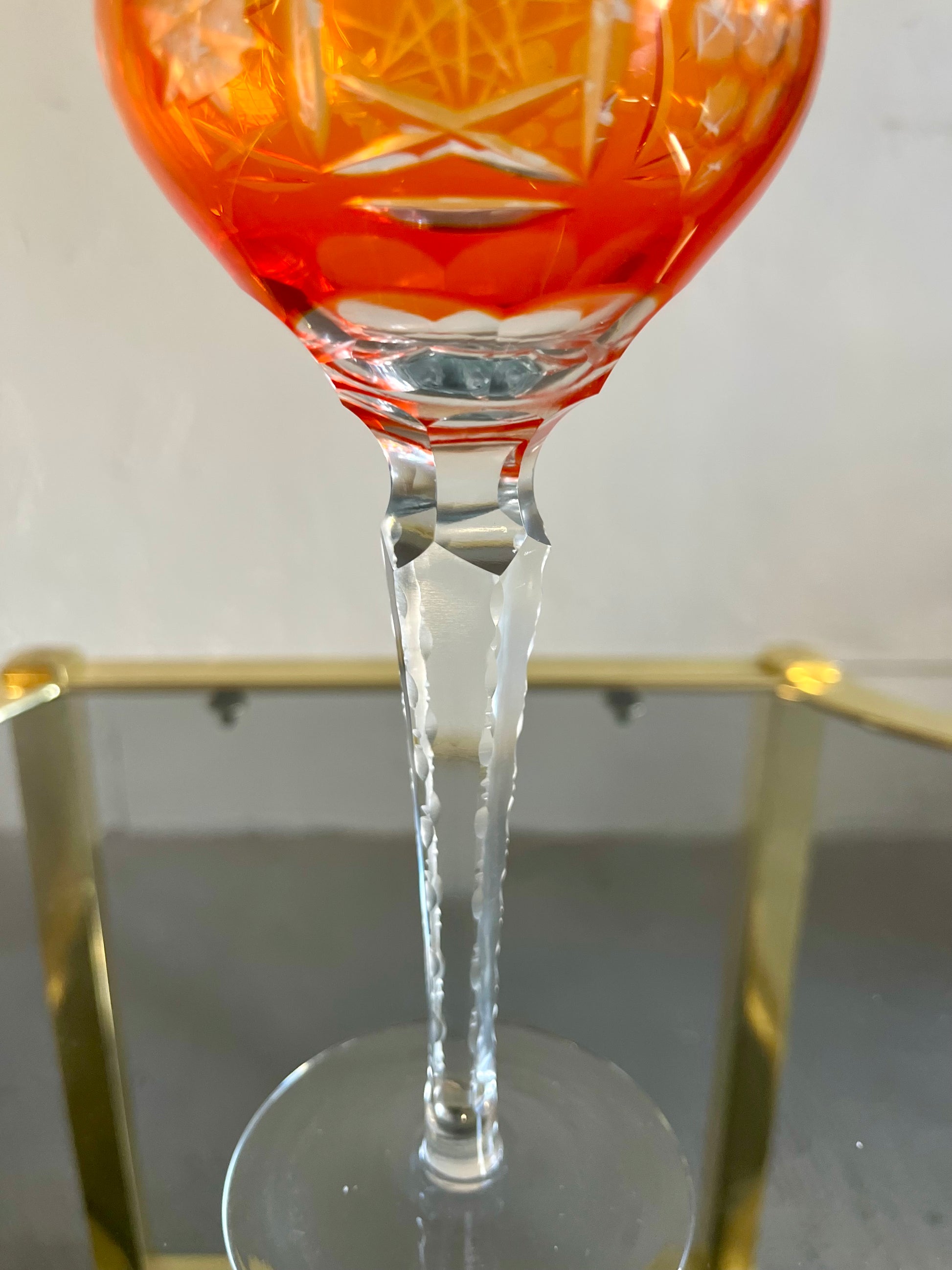 Verres à vin Römer orange en cristal taillé – lot de 5  Vaisselle Patine