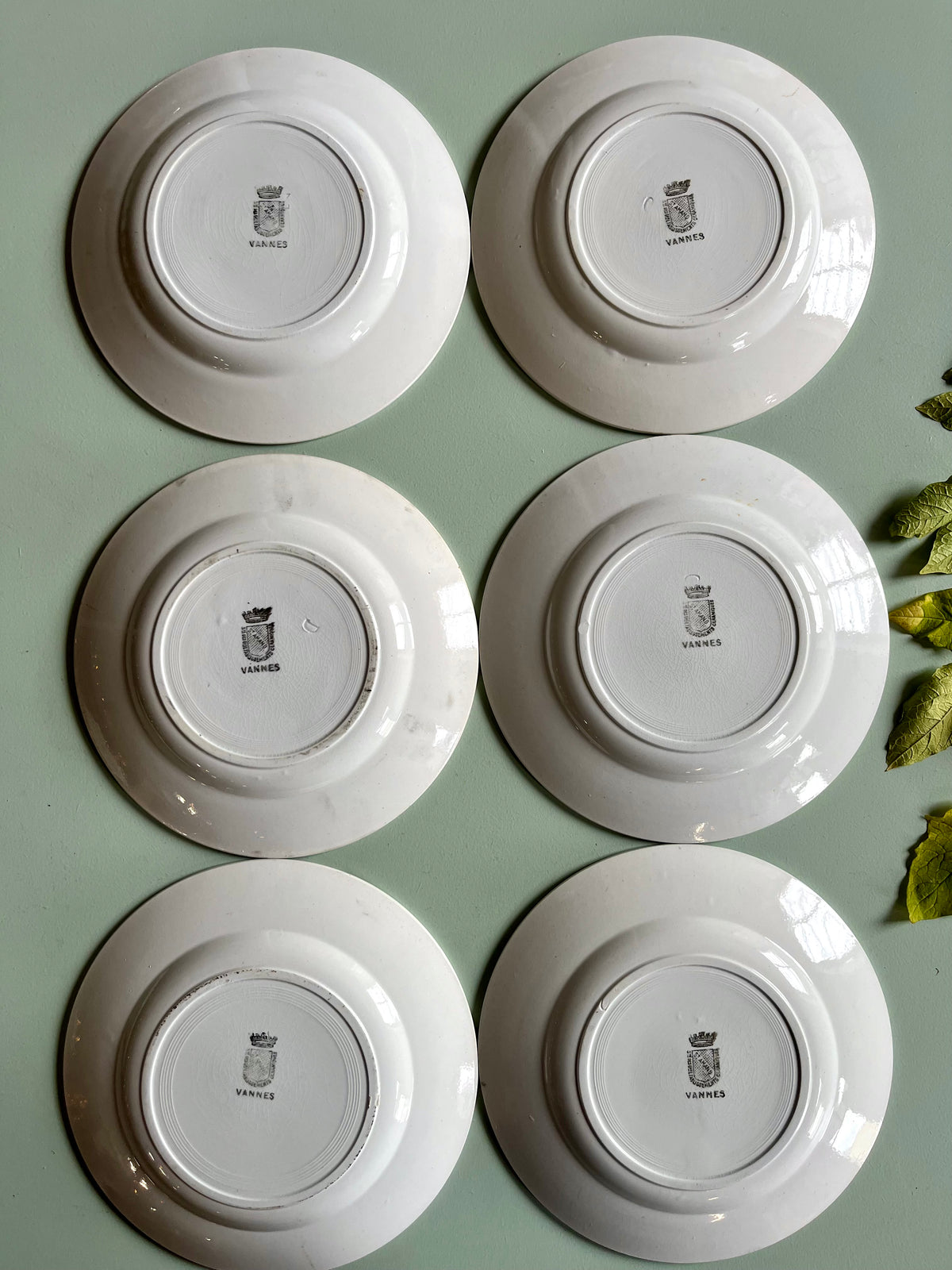 Assiettes plates anciennes Saint-Amand modèle Vannes – Lot de 6  Vaisselle Patine