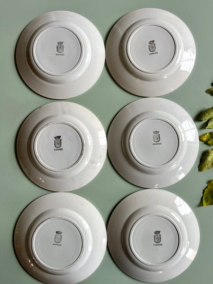 Assiettes plates anciennes Saint-Amand modèle Vannes – Lot de 6  Vaisselle Patine