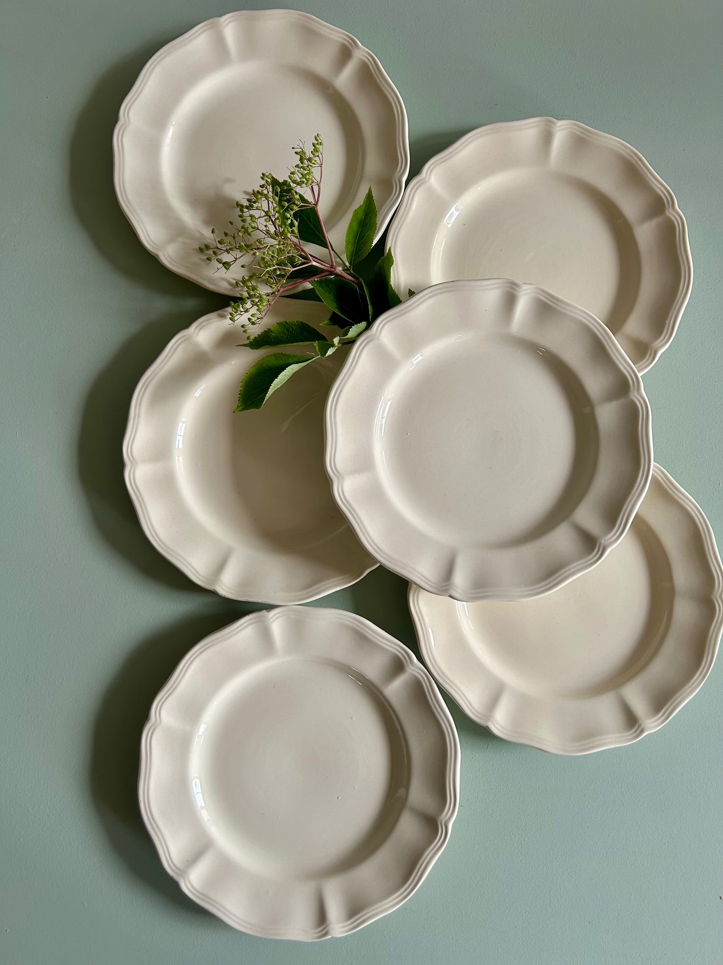 Assiettes à dessert Sarreguemines blanches - lot de 6  Vaisselle Patine