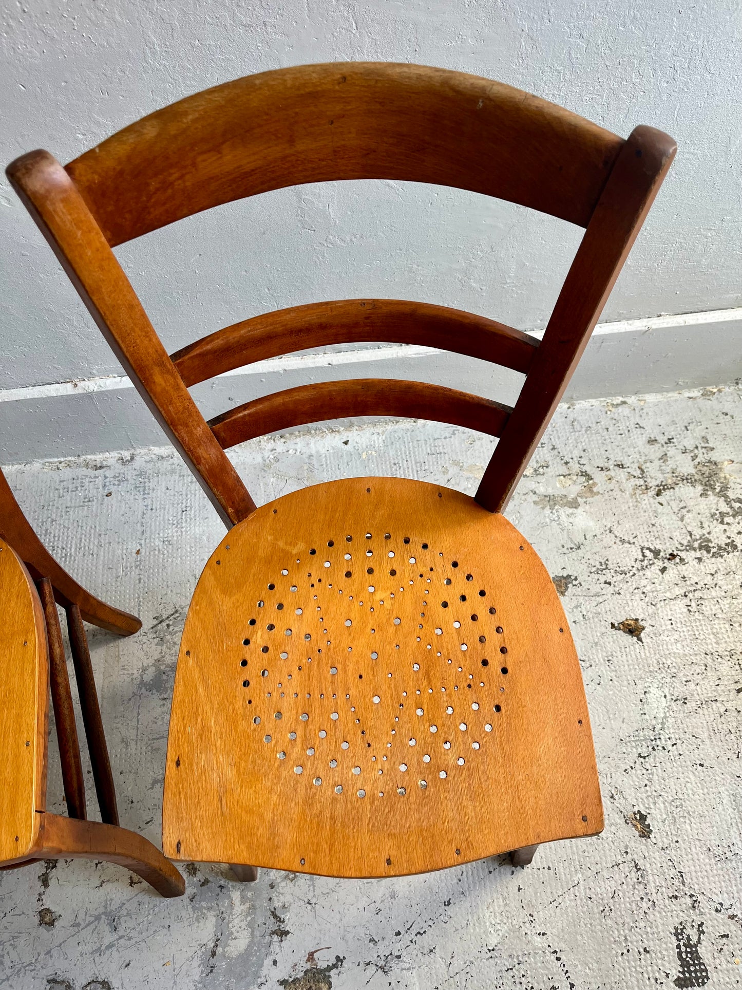 Lot de 2 chaises bistrot ancienne assise étoile