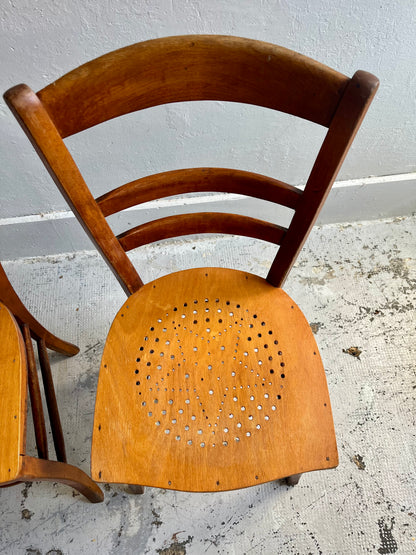 Lot de 2 chaises bistrot ancienne assise étoile
