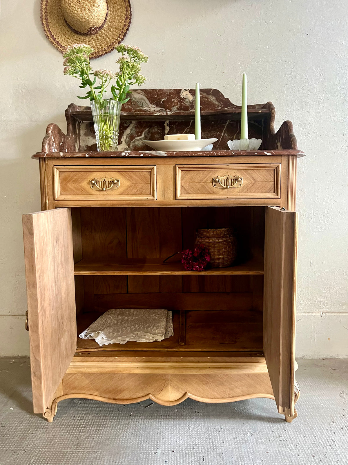 Meuble de toilette plateau marbre  Meubles Patine