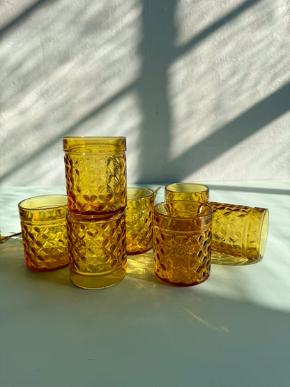 Verres ambrés Pernod vintage - lot de 8