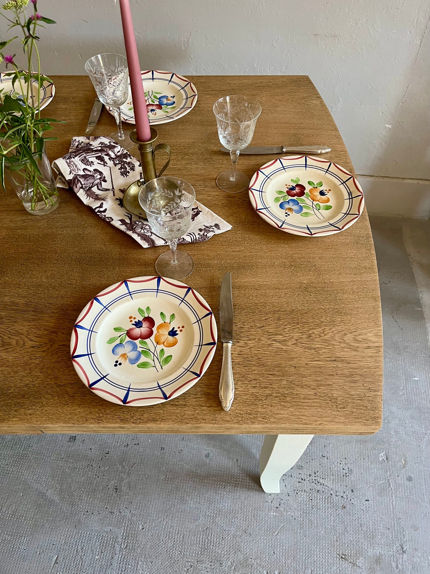 Tables ancienne bois et beige avec allonges  Meubles Patine