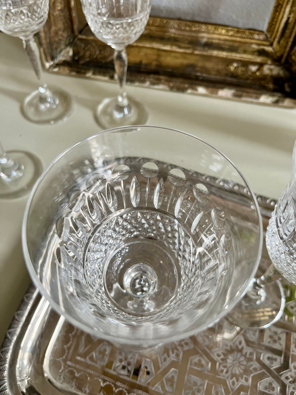 Verre à pied en cristal-lot de 6  Vaisselle Patine