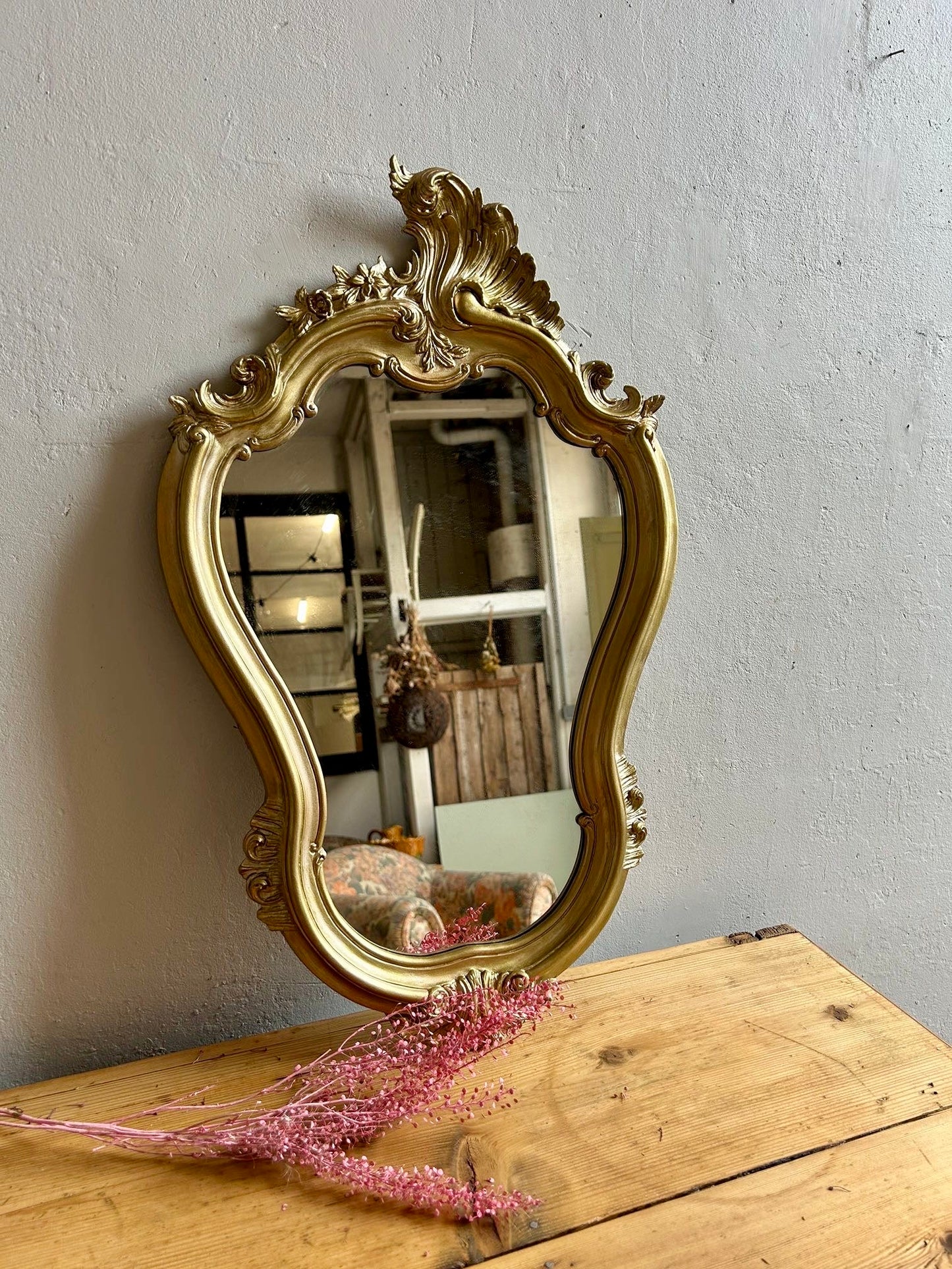 Miroir baroque doré   Patine