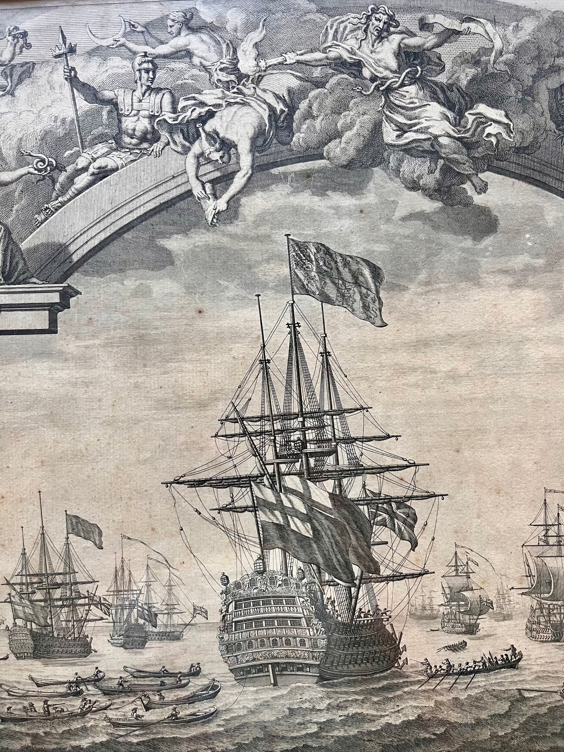 Gravure ancienne « la révolte de la Flotte »  Décoration Patine