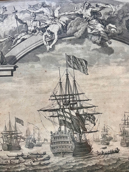 Gravure ancienne « la révolte de la Flotte »  Décoration Patine