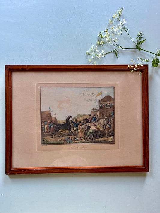 Lithographie en couleur Carle Vernet - Debucourt - « Les suites d’une course »