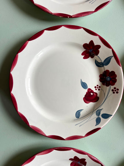 Assiettes anciennes Henri E.C. Salins – Lot de 6  Vaisselle Patine