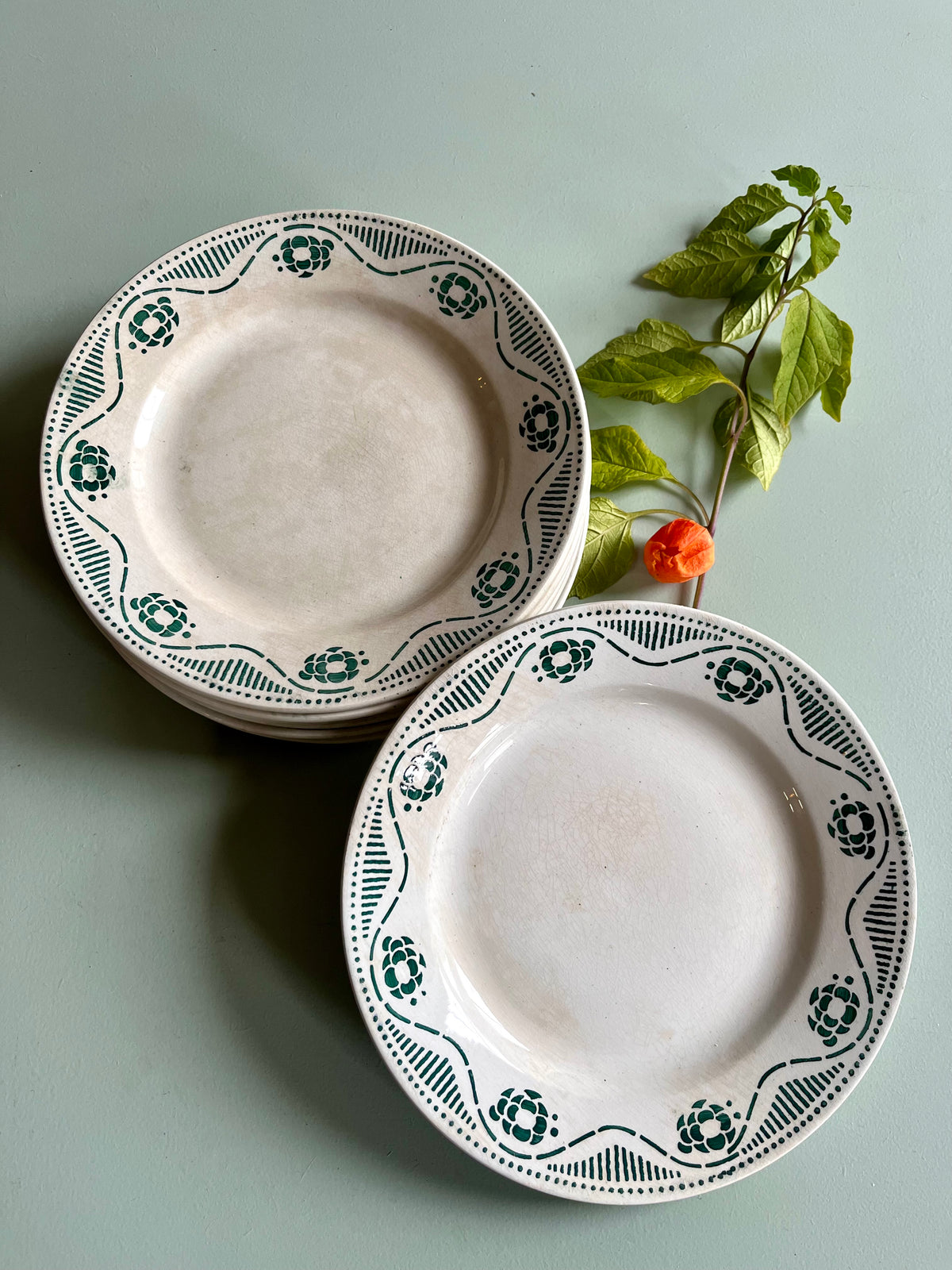 Assiettes anciennes Nouvelles Galeries Paris modèle Robert – Lot de 7  Vaisselle Patine