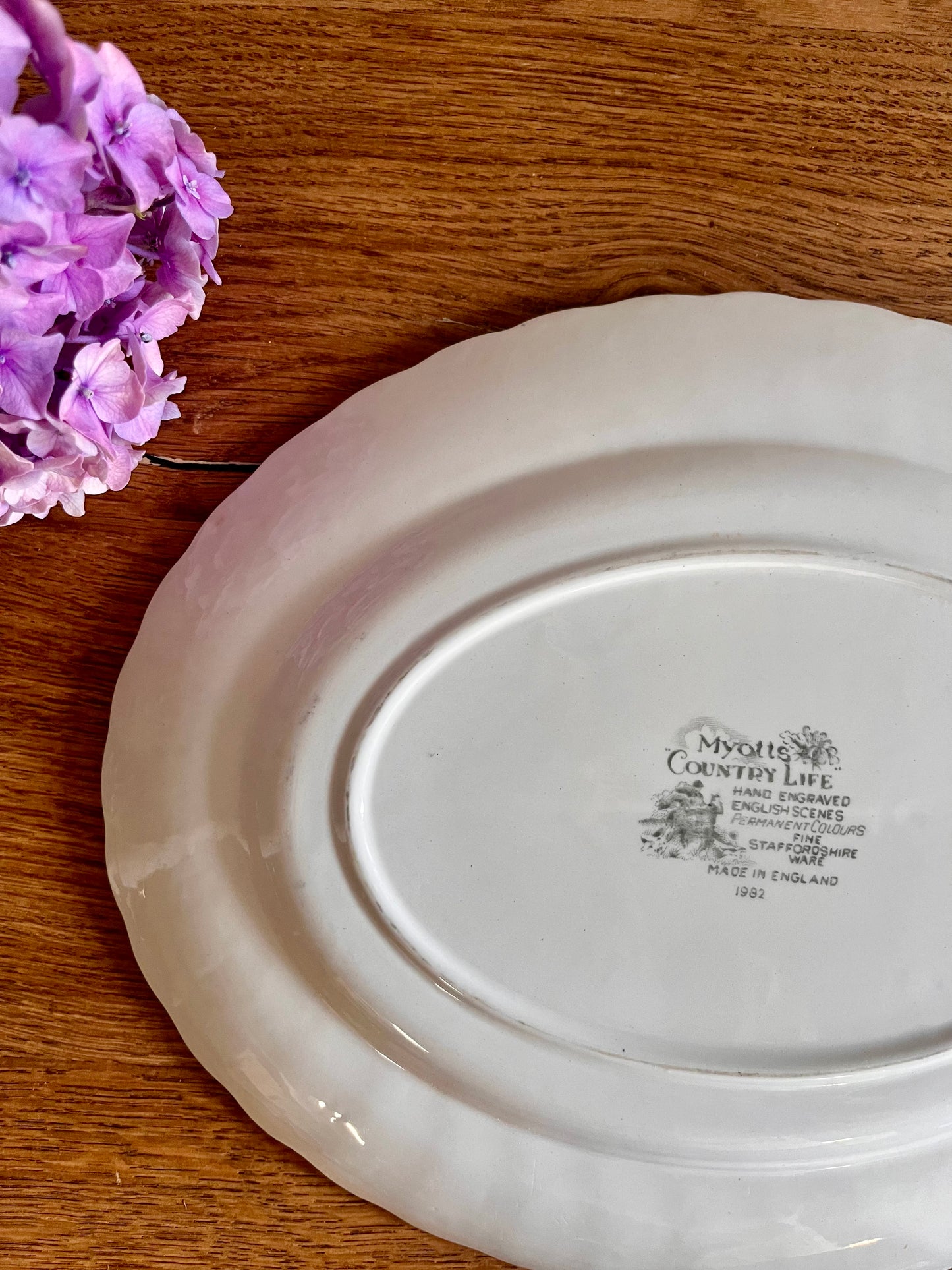Plat de service anglais décor champêtre  Vaisselle Patine