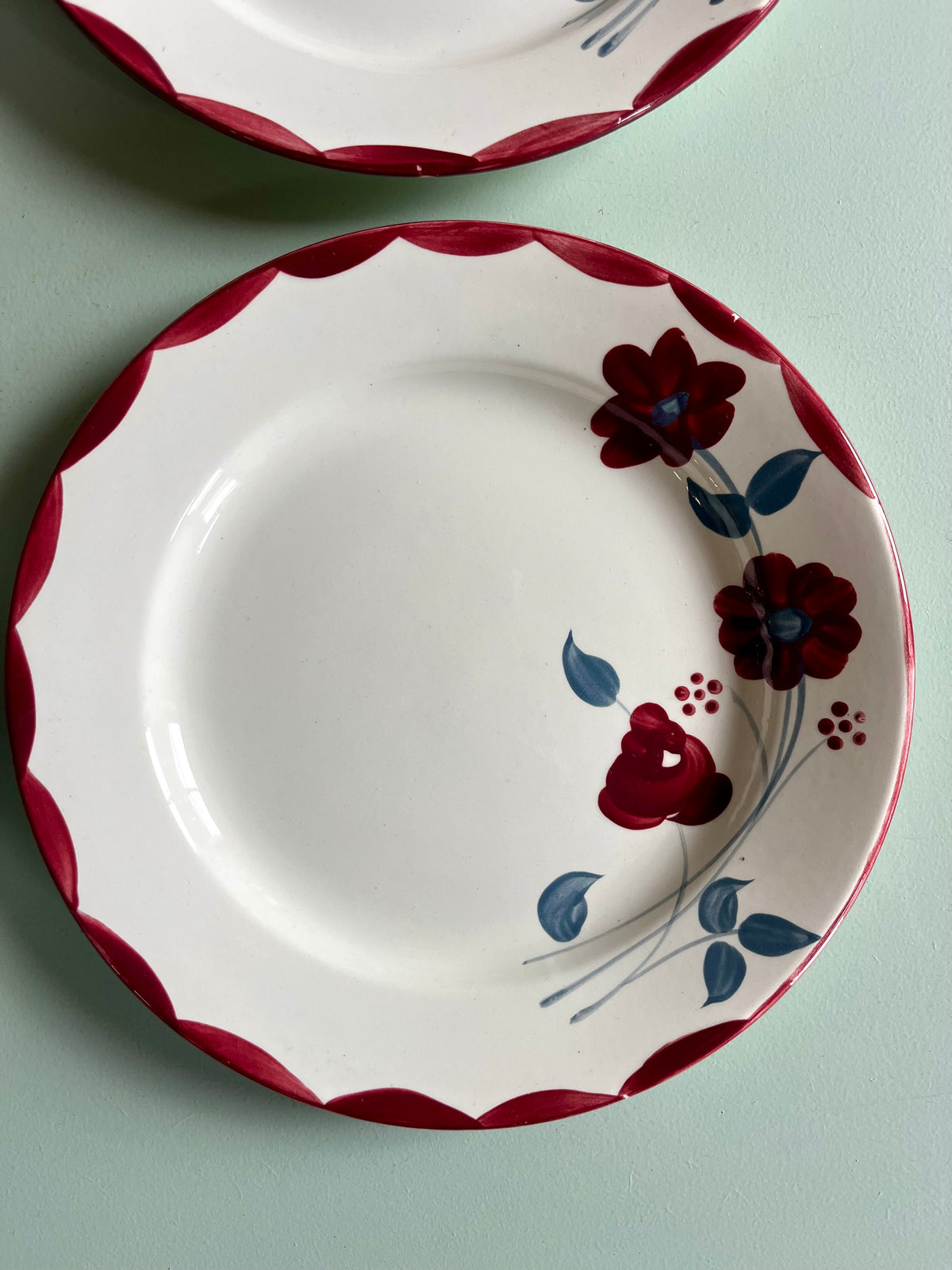Assiettes anciennes Henri E.C. Salins – Lot de 6  Vaisselle Patine