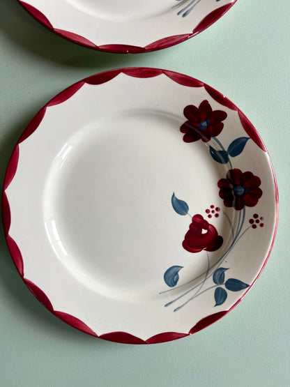 Assiettes anciennes Henri E.C. Salins – Lot de 6  Vaisselle Patine
