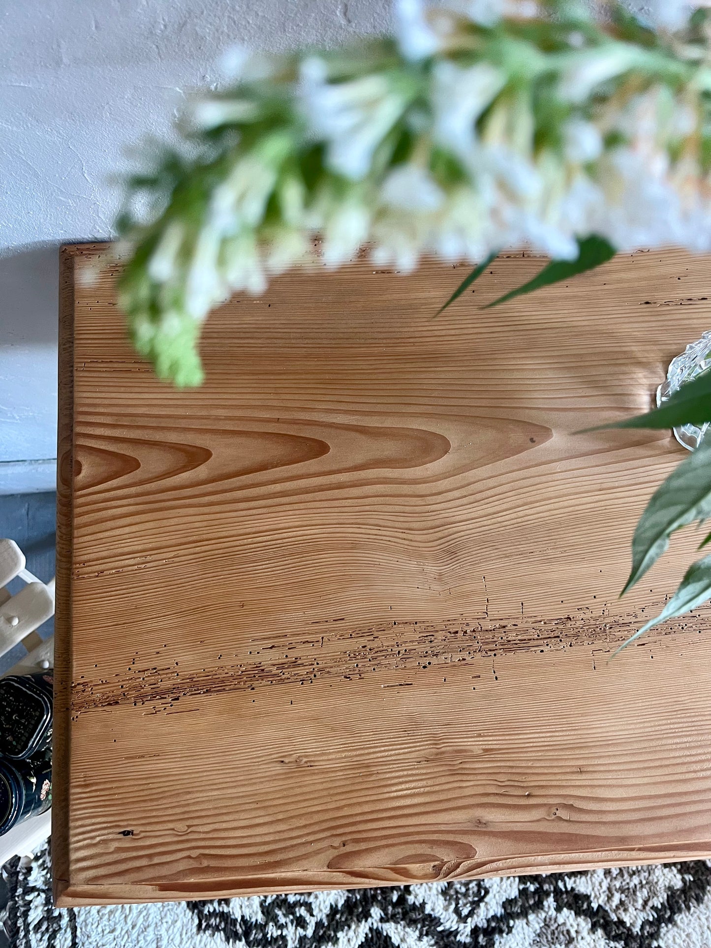Console rénovée en bois   Patine