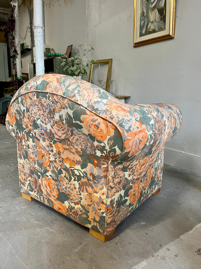 Fauteuil club fleuri - style cottage