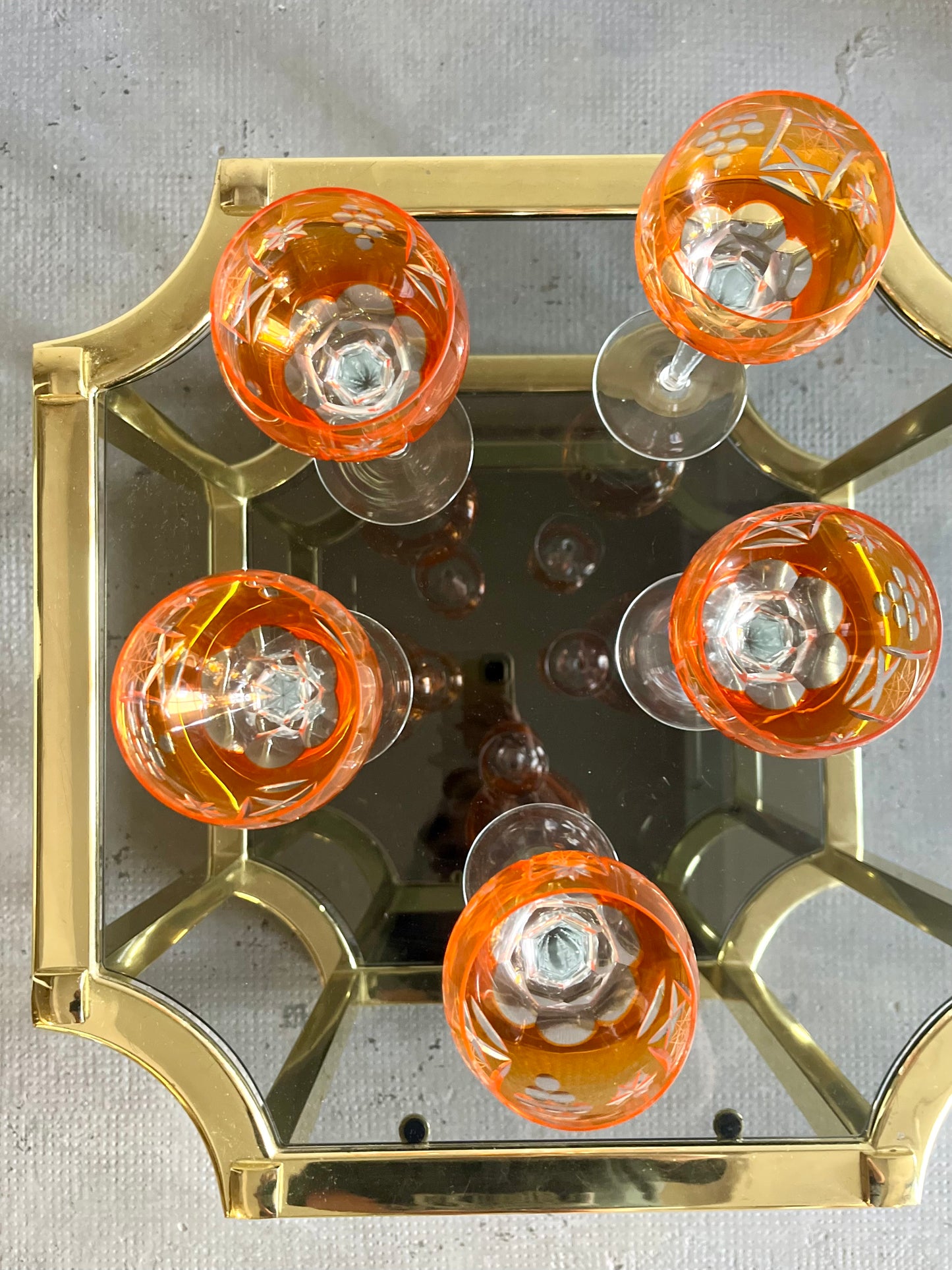 Verres à vin Römer orange en cristal taillé – lot de 5  Vaisselle Patine