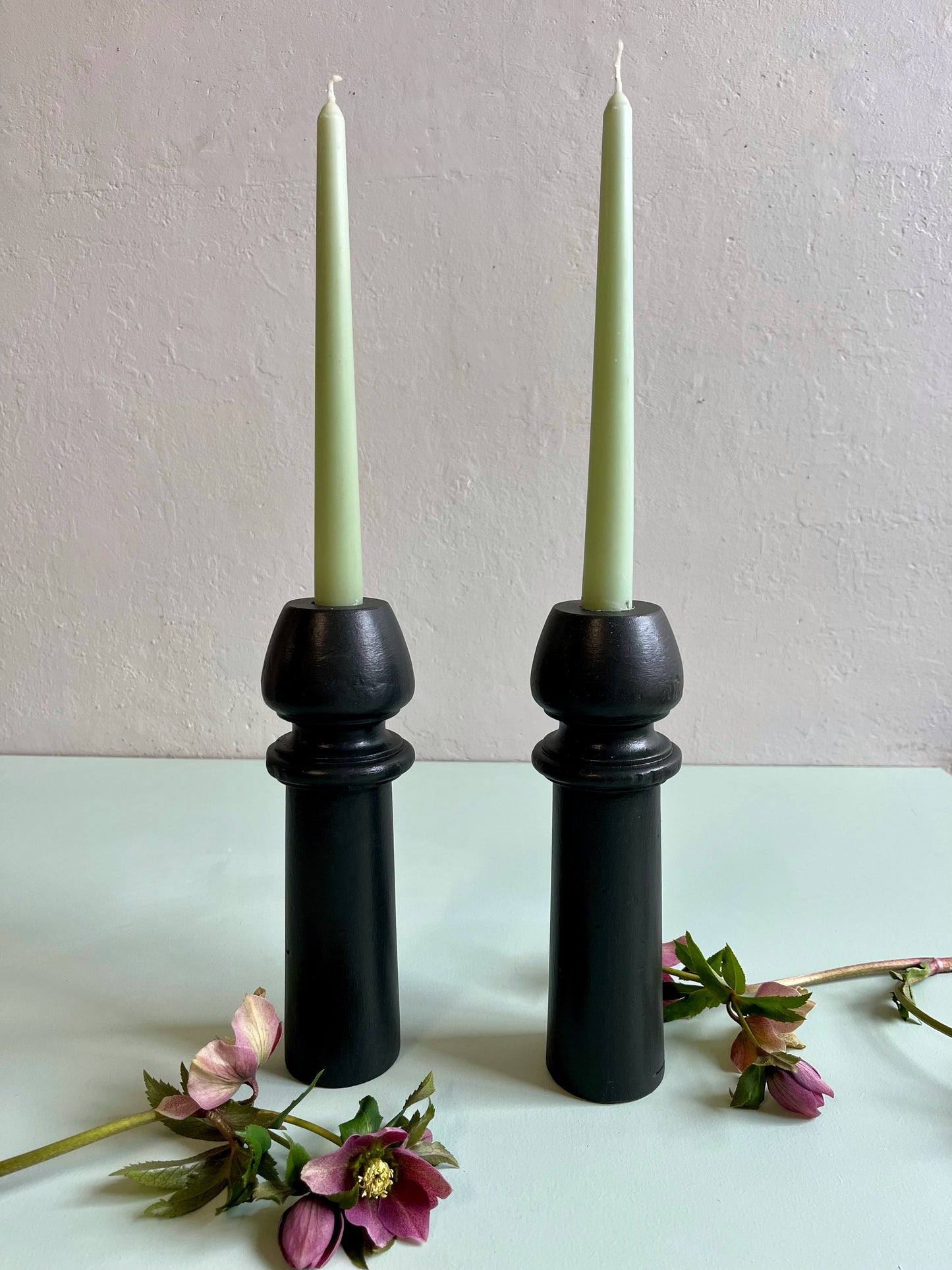 Bougeoir en bois tourné grand modèle